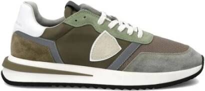 Philippe Model Blauwe Nylon Sneakers met Suède Details Multicolor Heren