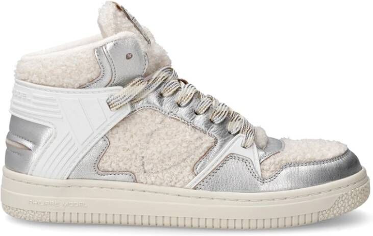 PHILIPPE MODEL Hoge Sneakers Dames La Grande Mid Woman Leer Wit