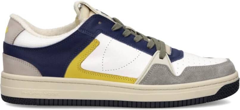 Philippe Model Witte Sneakers met Suède Details - Foto 3