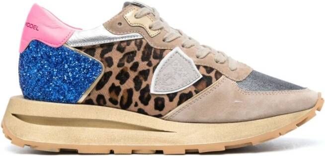 Philippe Model Beige Sneakers met Vintage-geïnspireerd Ontwerp Multicolor Dames