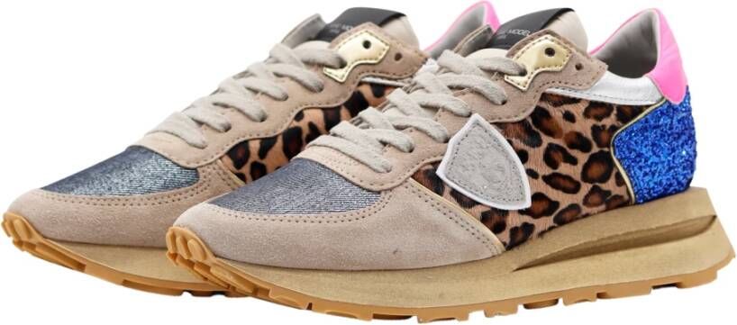 Philippe Model Beige Sneakers met Vintage-geïnspireerd Ontwerp Multicolor Dames