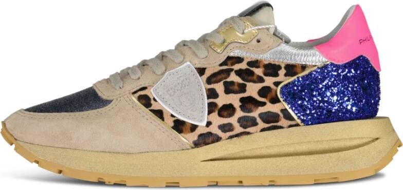 Philippe Model Beige Sneakers met Vintage-geïnspireerd Ontwerp Multicolor Dames