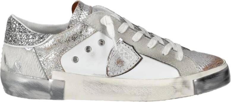 Philippe Model Sneakers met glitter en dierenprint Gray Dames