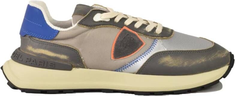 Philippe Model Groene Stoffen Atletische Sneakers Metallic Effect