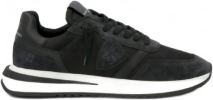 Philippe Model Zwarte Suède Leren Sneakers voor Mannen Black Heren