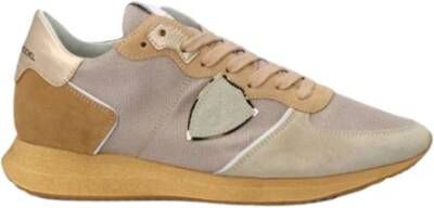 Philippe Model Stijlvolle lage top sneakers in grijs bruin en wit Gray Dames