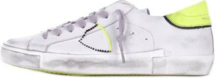 Philippe Model Leren Vetersneakers met Handtekeningembleem White Heren