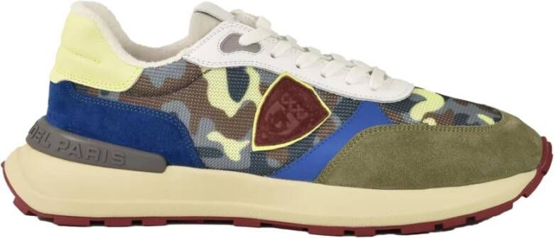 Philippe Model Camouflage Lage Heren Sneaker met Kleurrijk Design Bruin Heren