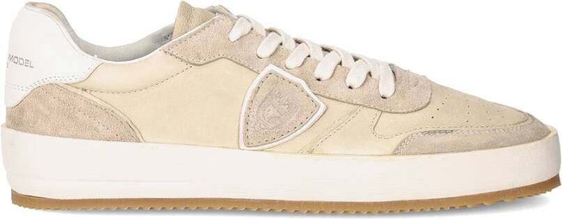 Philippe Model Beige Sneakers met Logo Ontwerp