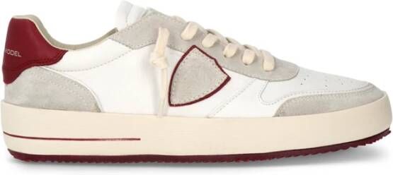 Philippe Model Italiaanse leren sneakers met suède details Beige Heren