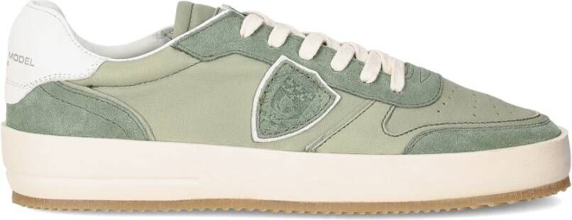 Philippe Model Lage Top Stijlvolle Sneakers voor Mannen Green Heren