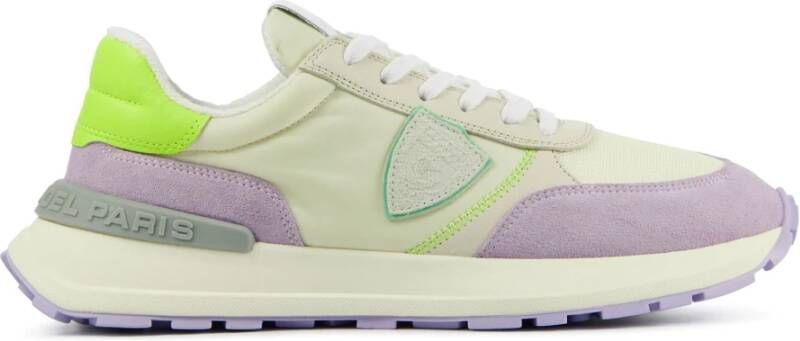 Philippe Model Sneakers Dames Lage sneakers Damesschoenen Leer Antibes neon Paars