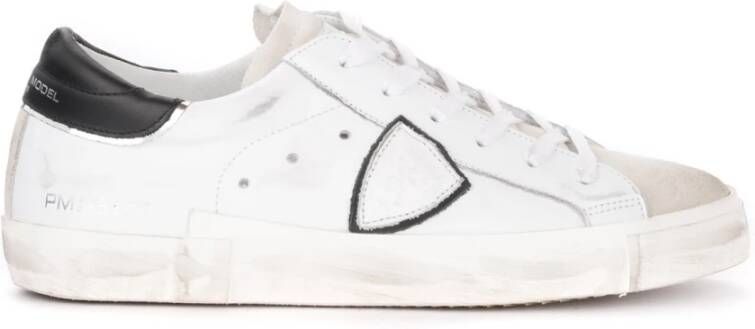 Philippe Model Witte Leren Sneakers met Iconische Details White Heren
