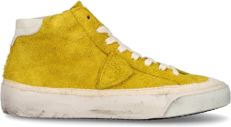 Philippe Model Vintage Gele Suède Sneaker Yellow Dames