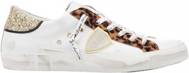 Philippe Model Low Sneakers with Animalier and Glitter Detail