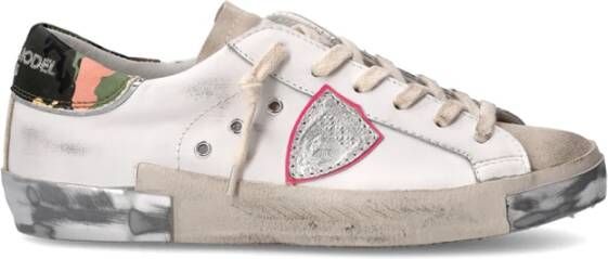 Philippe Model Urban Sporty-Chic Sneakers Wit Roze White Dames