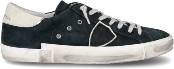 Philippe Model Paris X Leren Sneakers in Zwart Gebruikt Effect Black Heren