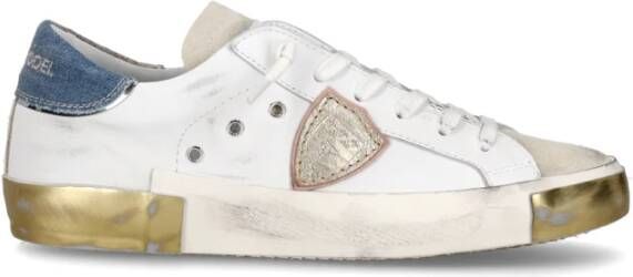 Philippe Model Italiaanse Sneakers met Contrasterend Hiel Detail White Dames