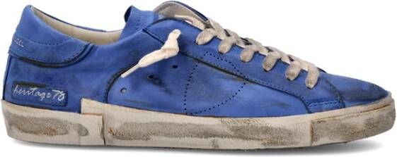 Philippe Model Blauwe Tennisschoenen Mannen Heritage 78 Blue Heren