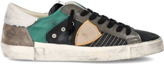 Philippe Model Italiaanse leren sneakers met iconisch embleem Multicolor Heren