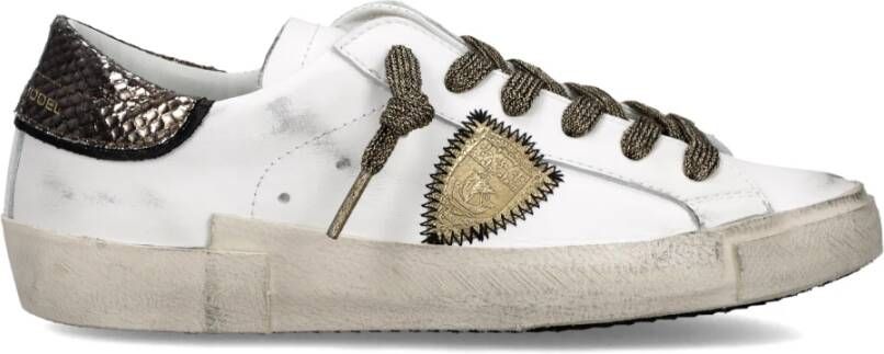 Philippe Model Leren Platte Rubberen Zool Veterschoenen