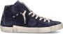 Philippe Model Italiaanse Sneakers met Logo Applicatie Blue Heren - Thumbnail 4