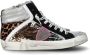 Philippe Model Grijze Leren Sneaker met Zilveren Inzetstukken Gray Dames - Thumbnail 12