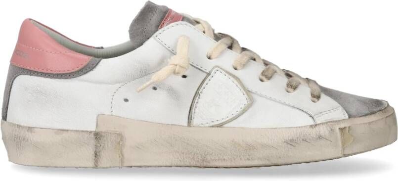 Philippe Model Witte lage top sneakers met verontrustende details White Dames