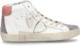 Philippe Model Leren High-Top Sneakers Antraciet Wit Multicolor Dames - Thumbnail 1
