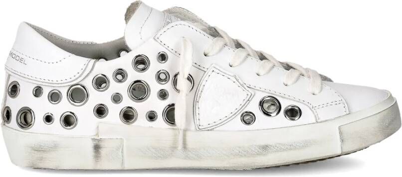 Philippe Model Geperforeerde leren sneakers voor vrouwen White Dames