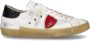 Philippe Model Witte Sneakers Leder Katoen Rubber Zool Multicolor Heren - Thumbnail 4