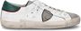 Philippe Model Witte lage sneakers met gebruikte behandeling en gekleurde randen White Heren - Thumbnail 6