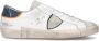 Philippe Model Blauwe Leren Sneakers met Logo Patch White Heren - Thumbnail 11