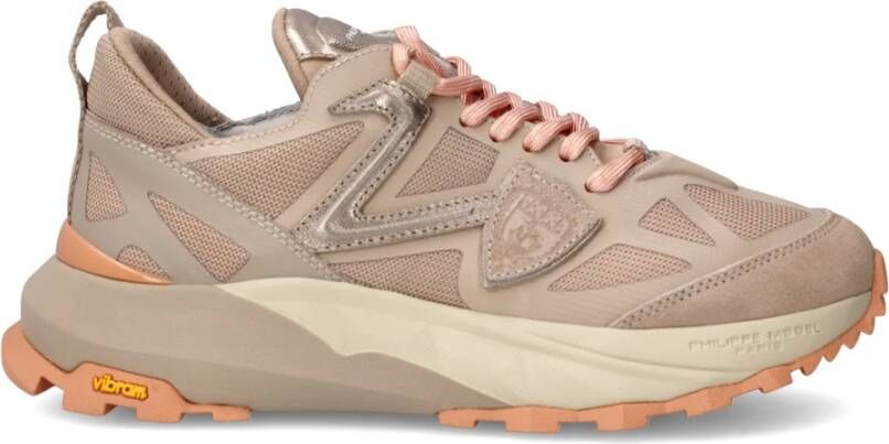 Philippe Model Trekking-geïnspireerde stoffen sneakers met Vibram zool Beige Dames