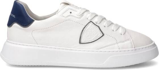 Philippe Model Witte Leren Sneakers Dikke Rubberen Zool White Heren