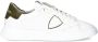 Philippe Model Canvas Leren Sneakers Wit Groen White Heren - Thumbnail 6