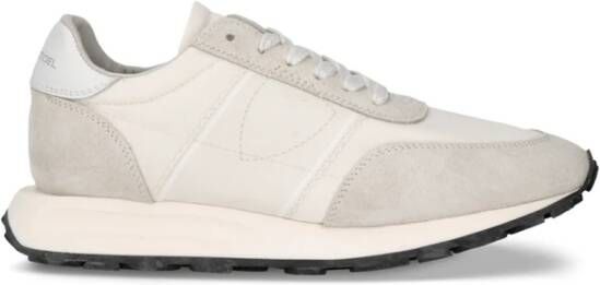 Philippe Model Low-Top Sneakers Textured White Leather Sneakers With Aesthetic in wit