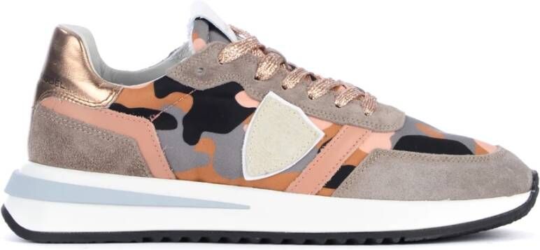 Philippe Model Grijs Roze Camouflage Sneakers Roze Dames