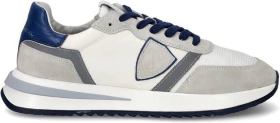 Philippe Model Tropez 2.1 Low Mondial Pop Wit Blauw Sneakers Multicolor Heren