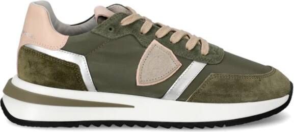 Philippe Model Glamoureuze Metallic Sneakers voor modebewuste Green