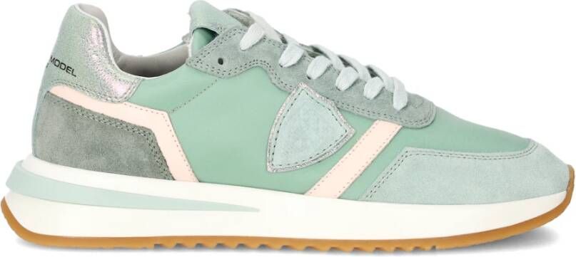 PHILIPPE MODEL Lage Sneakers Dames Tropez 2.1 Low Suède Groen