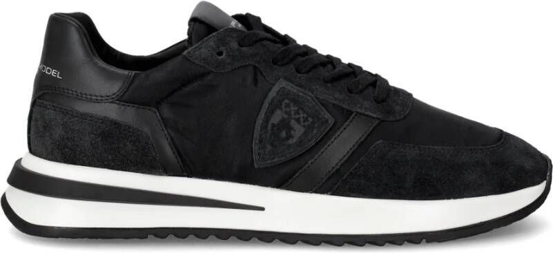 Philippe Model Zwarte Suède Leren Sneakers voor Mannen Black Heren