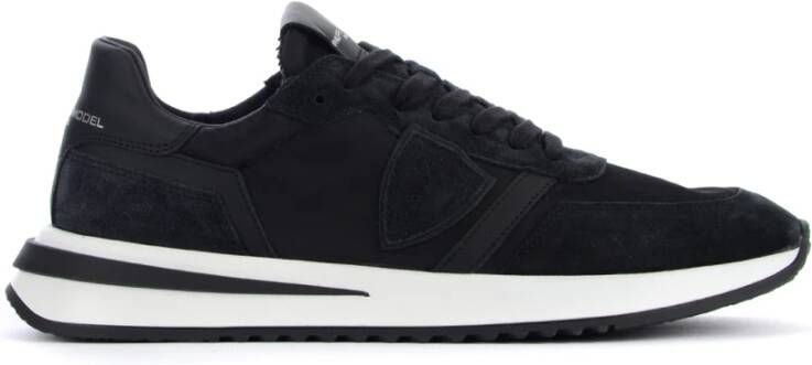 Philippe Model Zwarte Suède Leren Sneakers voor Mannen Black Heren