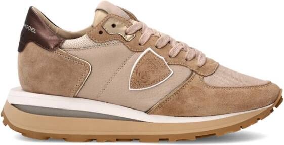 Philippe Model Beige Hardloopschoenen met Metallic Accenten Beige Dames