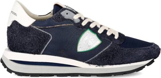 Philippe Model Vintage-geïnspireerde hoge top sneaker Blue Heren