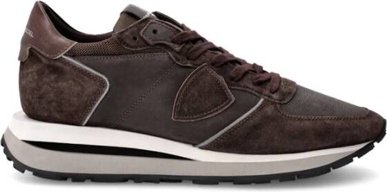 PHILIPPE MODEL Lage Sneakers Heren Tropez Haute Low Man Leer Bruin