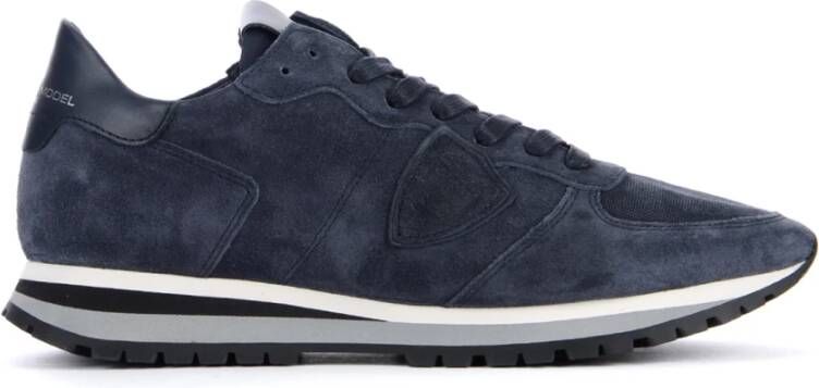 Philippe Model Blauwe Suède Trpx Lage Sneaker Blauw Heren
