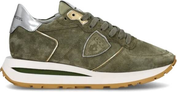 Philippe Model Salie Groene Suède Sneakers Multicolor Dames