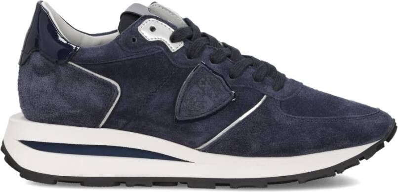 PHILIPPE MODEL Lage Sneakers Dames Tropez Haute Low Woman Maat: 37 Materiaal: Suède Kleur: Blauw