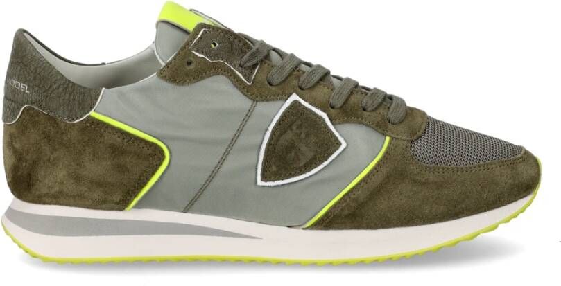 Philippe Model Groene Noos Sneakers met Contrasterend Hiel Detail Green Heren